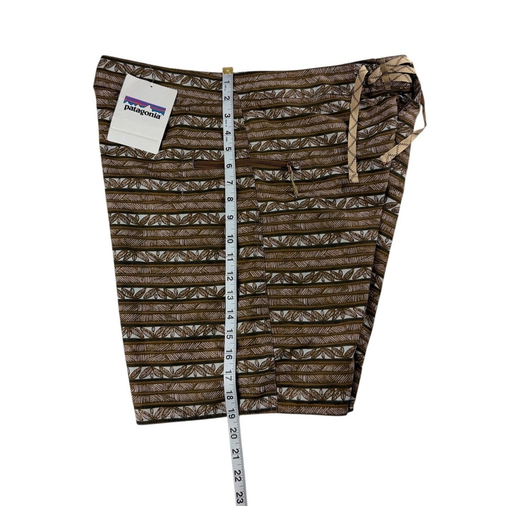 Patagonia Mens Minimalist Wavefarer Board Shorts 34 Brown Tapa Stripe 86769 NWT - Picture 6 of 14